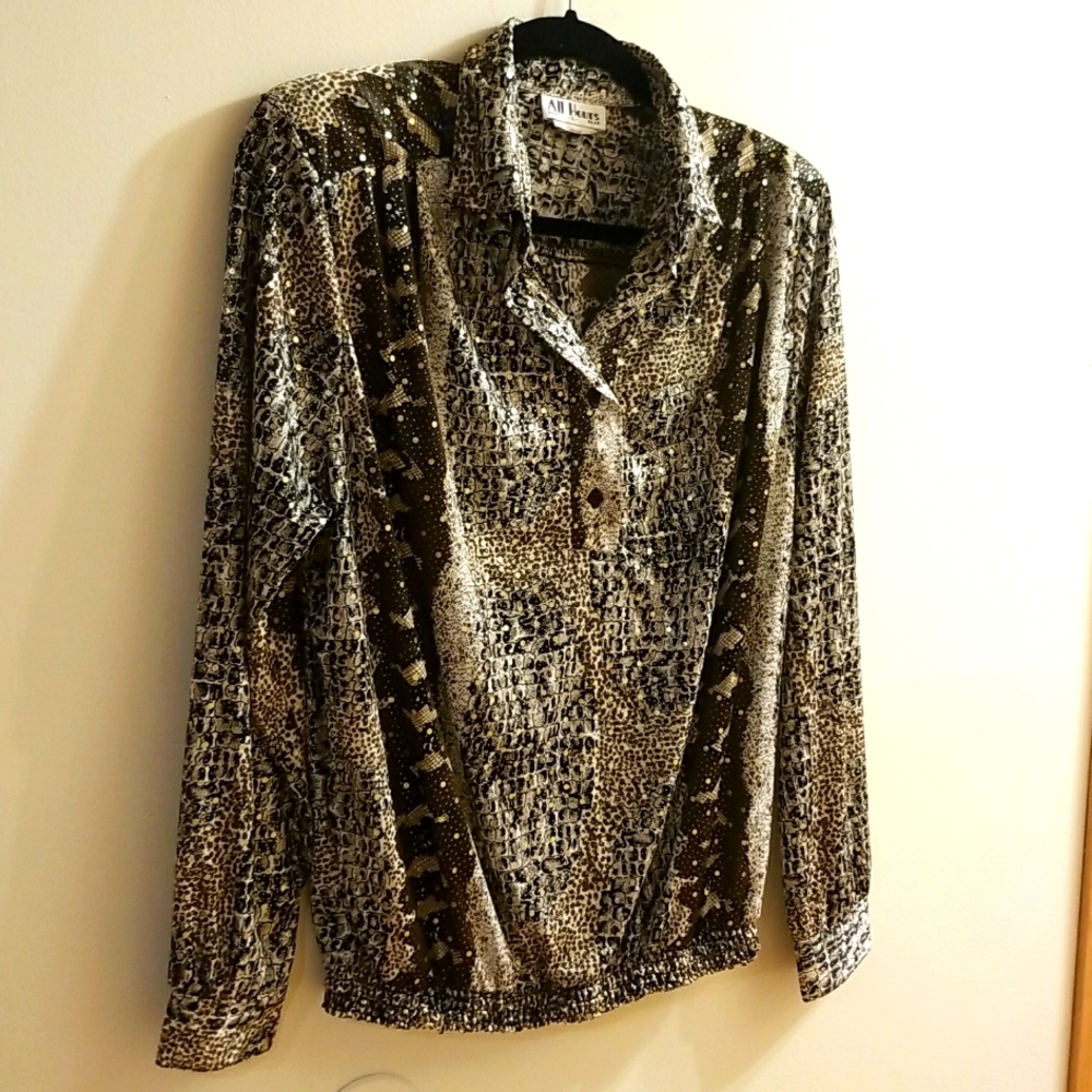 All hours vintage Silky shirt in animal print